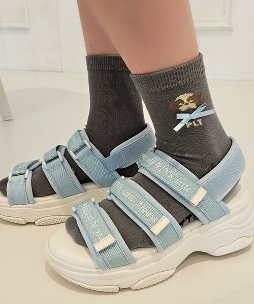 PINK-latte / ピンク ラテ ソックス | ワンちゃんリボンショートソックス | 詳細2