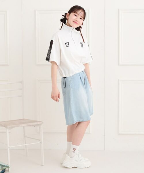 PINK-latte / ピンク ラテ カットソー | メッシュ切替ハーフジッププルオーバー | 詳細11