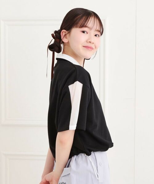 PINK-latte / ピンク ラテ カットソー | メッシュ切替ハーフジッププルオーバー | 詳細14