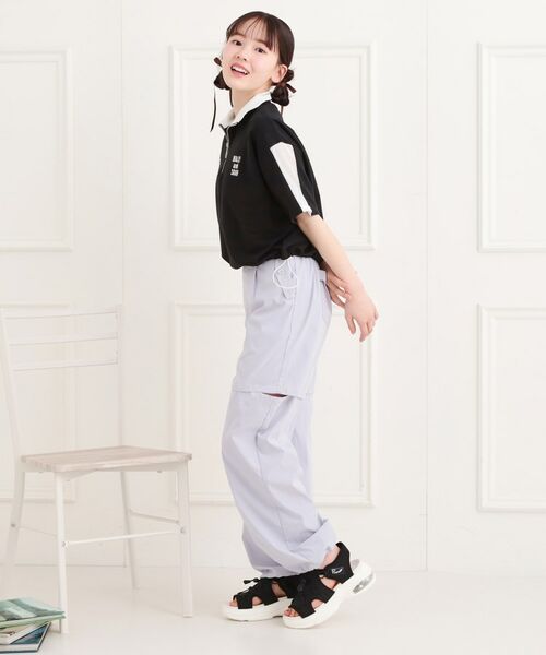 PINK-latte / ピンク ラテ カットソー | メッシュ切替ハーフジッププルオーバー | 詳細15