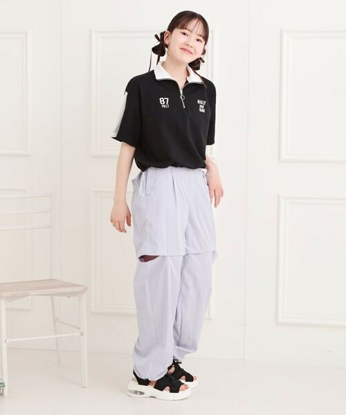 PINK-latte / ピンク ラテ カットソー | メッシュ切替ハーフジッププルオーバー | 詳細16