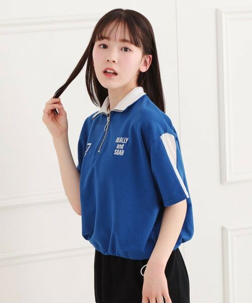 PINK-latte / ピンク ラテ カットソー | メッシュ切替ハーフジッププルオーバー | 詳細18