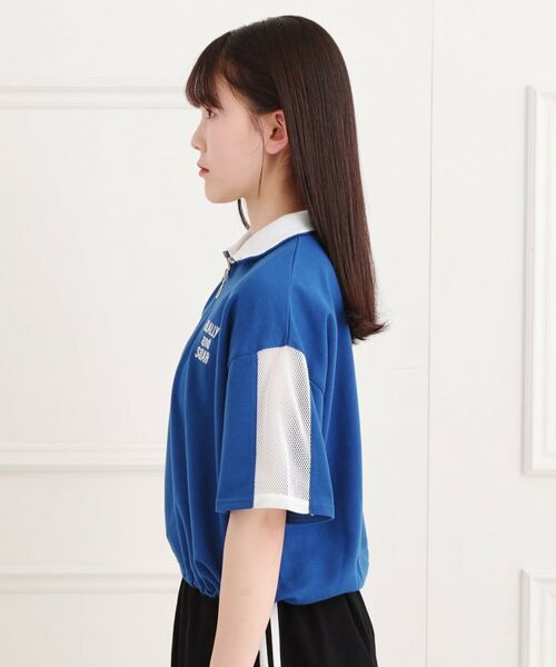 PINK-latte / ピンク ラテ カットソー | メッシュ切替ハーフジッププルオーバー | 詳細2