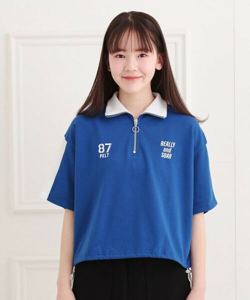 PINK-latte / ピンク ラテ カットソー | メッシュ切替ハーフジッププルオーバー | 詳細4