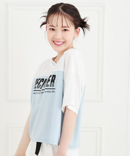 PINK-latte / ピンク ラテ Tシャツ | Vネック切替Tシャツ | 詳細19