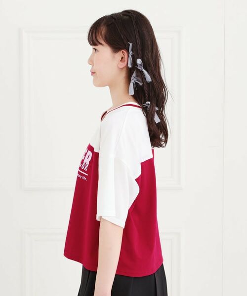 PINK-latte / ピンク ラテ Tシャツ | Vネック切替Tシャツ | 詳細2