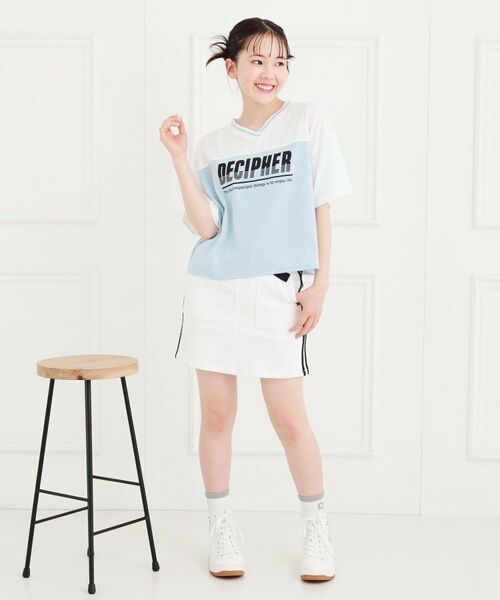 PINK-latte / ピンク ラテ Tシャツ | Vネック切替Tシャツ | 詳細20