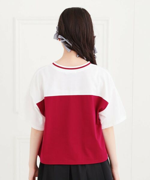 PINK-latte / ピンク ラテ Tシャツ | Vネック切替Tシャツ | 詳細3