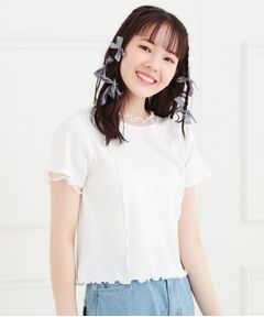 PINK-latte / ピンク ラテ カットソー | シアーレイヤード風テレコトップス