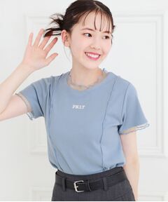 PINK-latte / ピンク ラテ カットソー | シアーレイヤード風テレコトップス