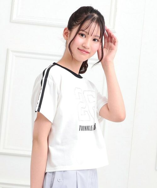 PINK-latte / ピンク ラテ Tシャツ | ラインストーンナンバリングTシャツ | 詳細7