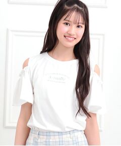 PINK-latte / ピンク ラテ カットソー | 肩あきフレアスリーブトップス