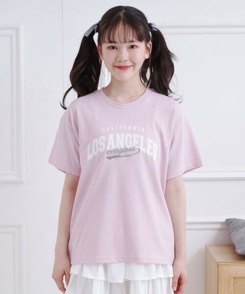 PINK-latte / ピンク ラテ Tシャツ | カレッジロゴTシャツ | 詳細1