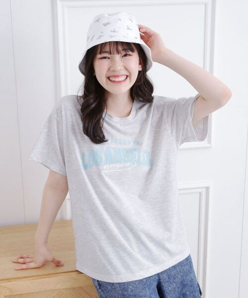 PINK-latte / ピンク ラテ Tシャツ | カレッジロゴTシャツ(ライトグレー(011))