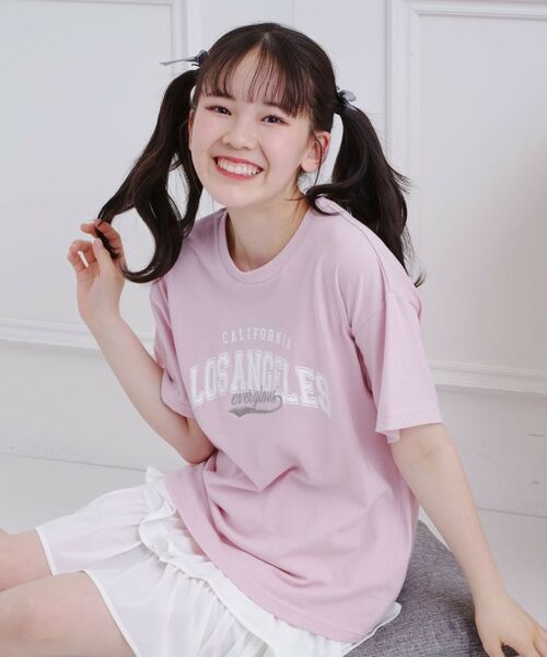 PINK-latte / ピンク ラテ Tシャツ | カレッジロゴTシャツ(ピンク(071))