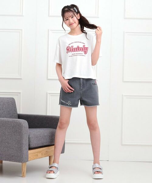 PINK-latte / ピンク ラテ ショート・ハーフ・半端丈パンツ | らくがき刺繍フリンジショートパンツ | 詳細14