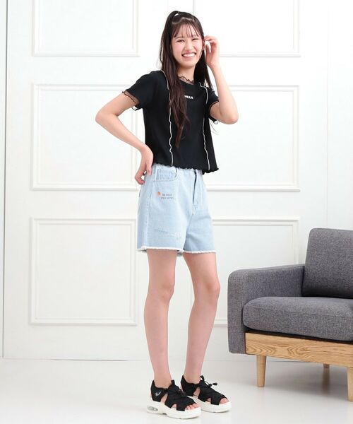 PINK-latte / ピンク ラテ ショート・ハーフ・半端丈パンツ | らくがき刺繍フリンジショートパンツ | 詳細18