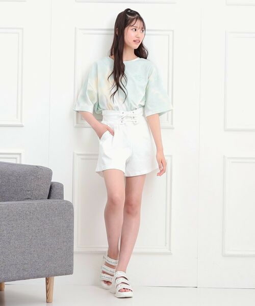 PINK-latte / ピンク ラテ ショート・ハーフ・半端丈パンツ | フロントレースアップキュロット | 詳細10