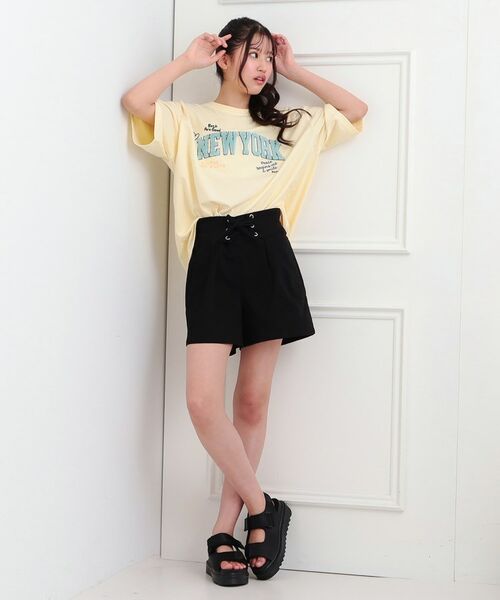 PINK-latte / ピンク ラテ ショート・ハーフ・半端丈パンツ | フロントレースアップキュロット | 詳細14