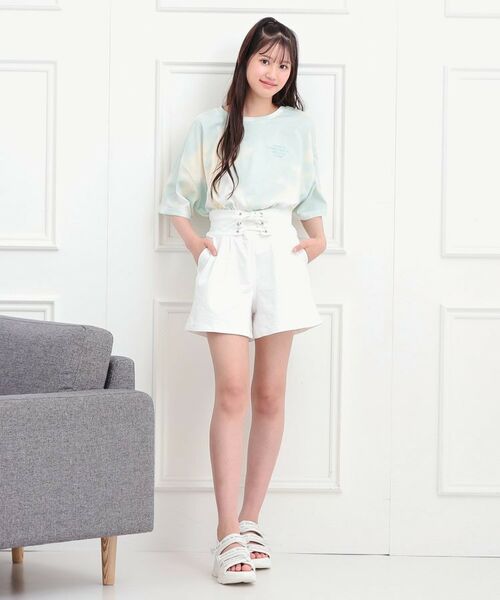 PINK-latte / ピンク ラテ ショート・ハーフ・半端丈パンツ | フロントレースアップキュロット | 詳細9