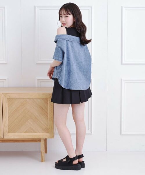 PINK-latte / ピンク ラテ シャツ・ブラウス | 肩あきデニムドッキングシャツ | 詳細14