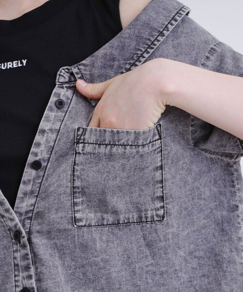 PINK-latte / ピンク ラテ シャツ・ブラウス | 肩あきデニムドッキングシャツ | 詳細6