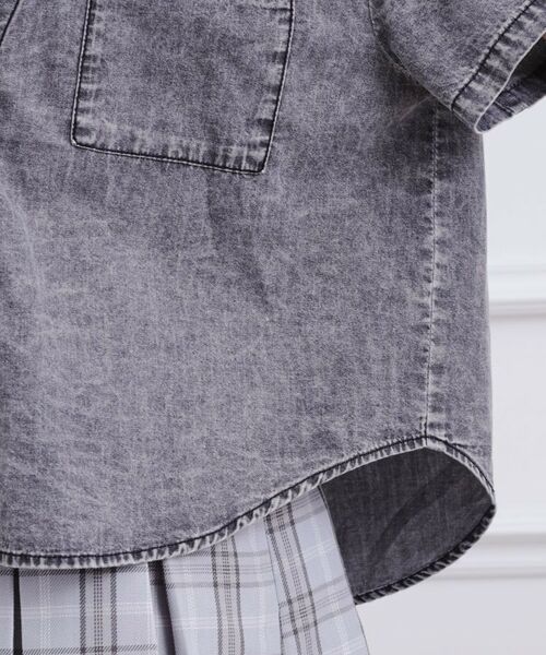 PINK-latte / ピンク ラテ シャツ・ブラウス | 肩あきデニムドッキングシャツ | 詳細7