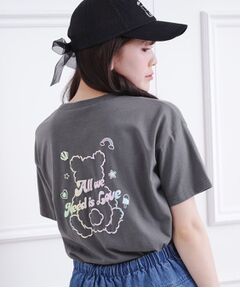 PINK-latte / ピンク ラテ Tシャツ | グラデーションくまちゃん発砲ビッグTシャツ