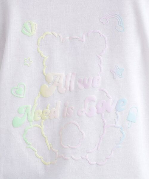 PINK-latte / ピンク ラテ Tシャツ | グラデーションくまちゃん発砲ビッグTシャツ | 詳細11