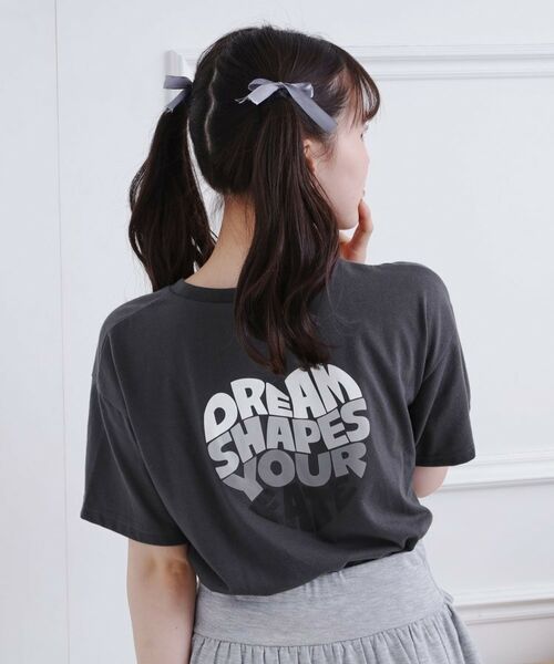 PINK-latte/ピンク ラテ バックハートロゴTシャツ チャコールグレー(014) 13(130cm) PINK-latte/ピンク ラテ バックハートロゴTシャツ チャコールグレー(014) 13(130cm)