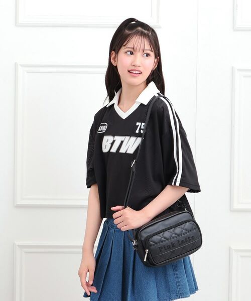 PINK-latte/ピンク ラテ 横型ショルダーバッグ ブラック(019) 00