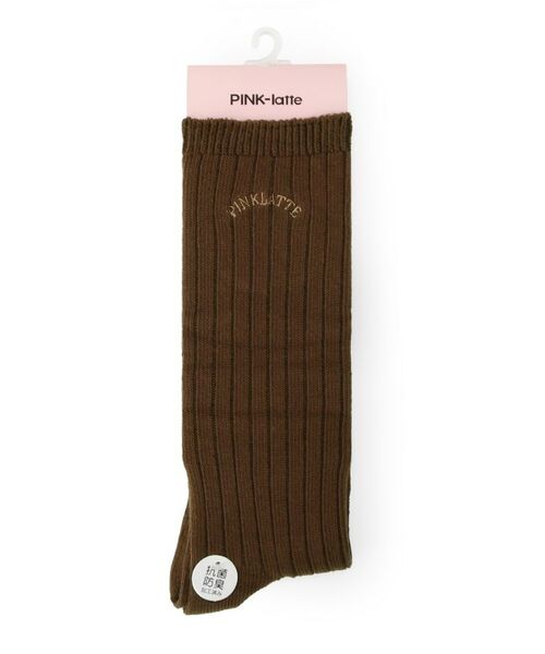 PINK-latte/ピンク ラテ 【30cm丈】カレッジロゴルーズソックス ブラウン(043) 00 PINK-latte/ピンク ラテ 【30cm丈】カレッジロゴルーズソックス ブラウン(043) 00