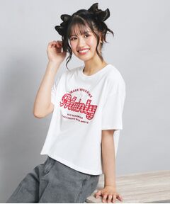 PINK-latte / ピンク ラテ Tシャツ | ギンガムアップリケTシャツ