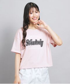 PINK-latte / ピンク ラテ Tシャツ | ギンガムアップリケTシャツ