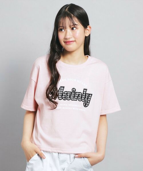 PINK-latte / ピンク ラテ Tシャツ | ギンガムアップリケTシャツ | 詳細15