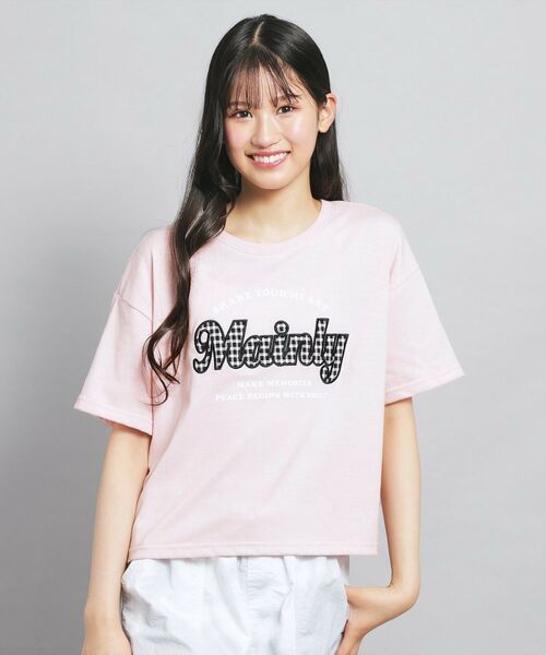 PINK-latte / ピンク ラテ Tシャツ | ギンガムアップリケTシャツ | 詳細16