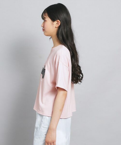 PINK-latte / ピンク ラテ Tシャツ | ギンガムアップリケTシャツ | 詳細2