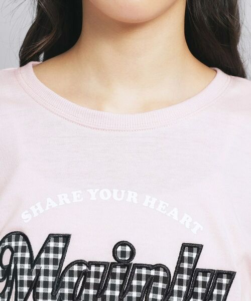 PINK-latte / ピンク ラテ Tシャツ | ギンガムアップリケTシャツ | 詳細4