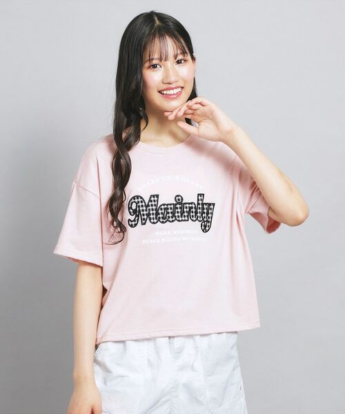 PINK-latte/ピンク ラテ 接触冷感 ギンガムアップリケTシャツ ピンク(071) 13(130cm) PINK-latte/ピンク ラテ 接触冷感 ギンガムアップリケTシャツ ピンク(071) 13(130cm)