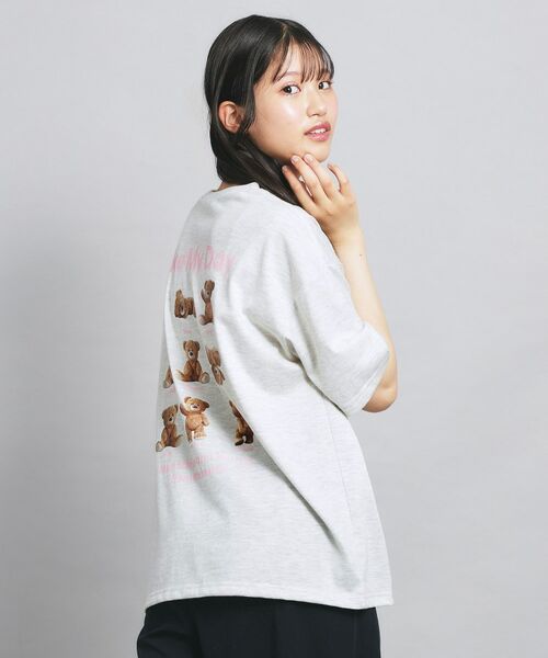 PINK-latte/ピンク ラテ くまいっぱいビッグTシャツ ライトグレー(011) 15(150cm)