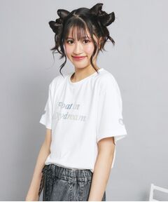 PINK-latte / ピンク ラテ Tシャツ | オーロラプリントハートあきTシャツ