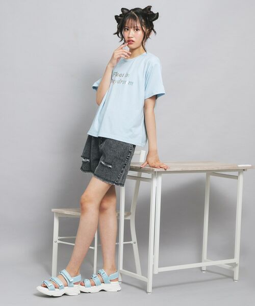 PINK-latte / ピンク ラテ Tシャツ | オーロラプリントハートあきTシャツ | 詳細19