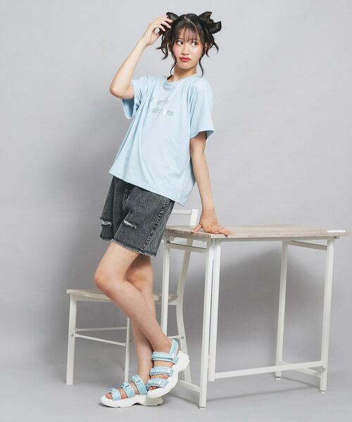 PINK-latte / ピンク ラテ Tシャツ | オーロラプリントハートあきTシャツ | 詳細20