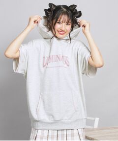 PINK-latte / ピンク ラテ パーカー | 配色ステッチパーカチュニック