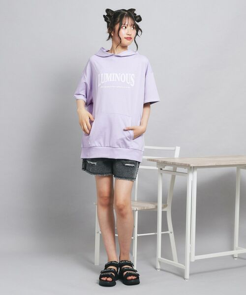 PINK-latte / ピンク ラテ パーカー | 配色ステッチパーカチュニック | 詳細17