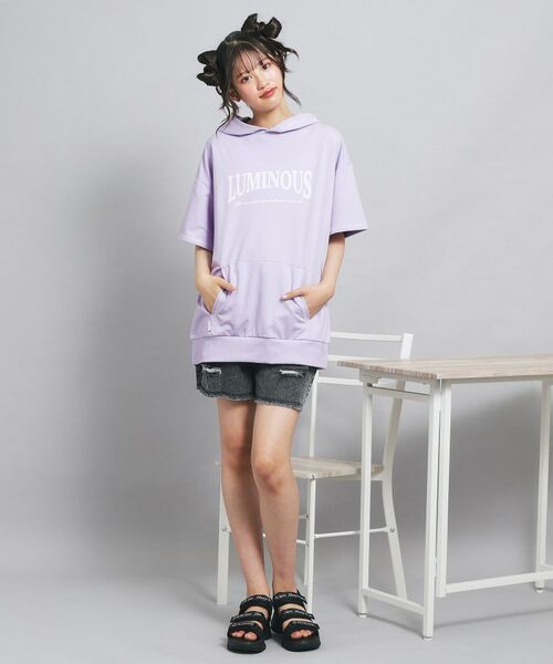 PINK-latte / ピンク ラテ パーカー | 配色ステッチパーカチュニック | 詳細18