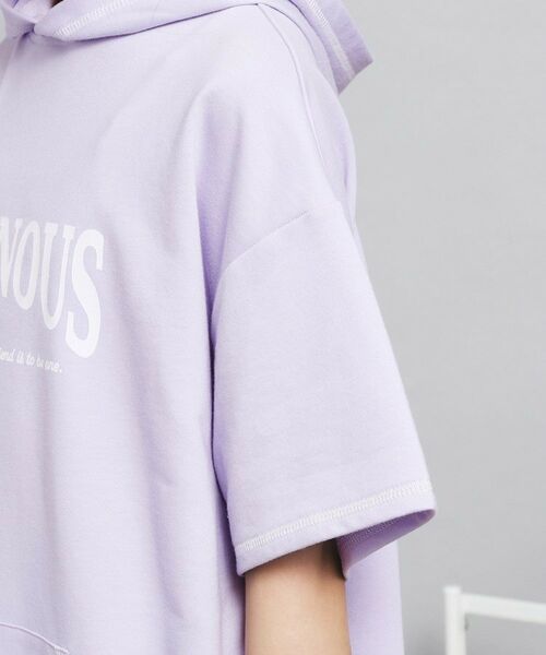 PINK-latte / ピンク ラテ パーカー | 配色ステッチパーカチュニック | 詳細5