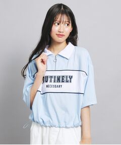 PINK-latte / ピンク ラテ カットソー | 配色パイピング切り替え衿付きトップス