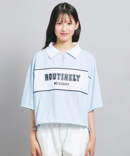 PINK-latte / ピンク ラテ カットソー | 配色パイピング切り替え衿付きトップス | 詳細1