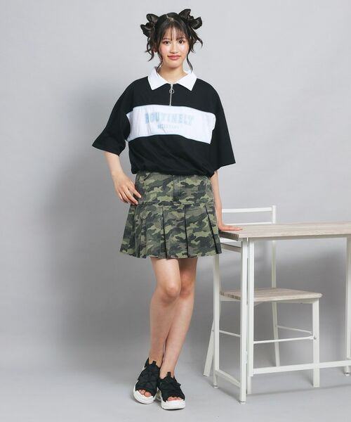 PINK-latte / ピンク ラテ カットソー | 配色パイピング切り替え衿付きトップス | 詳細14